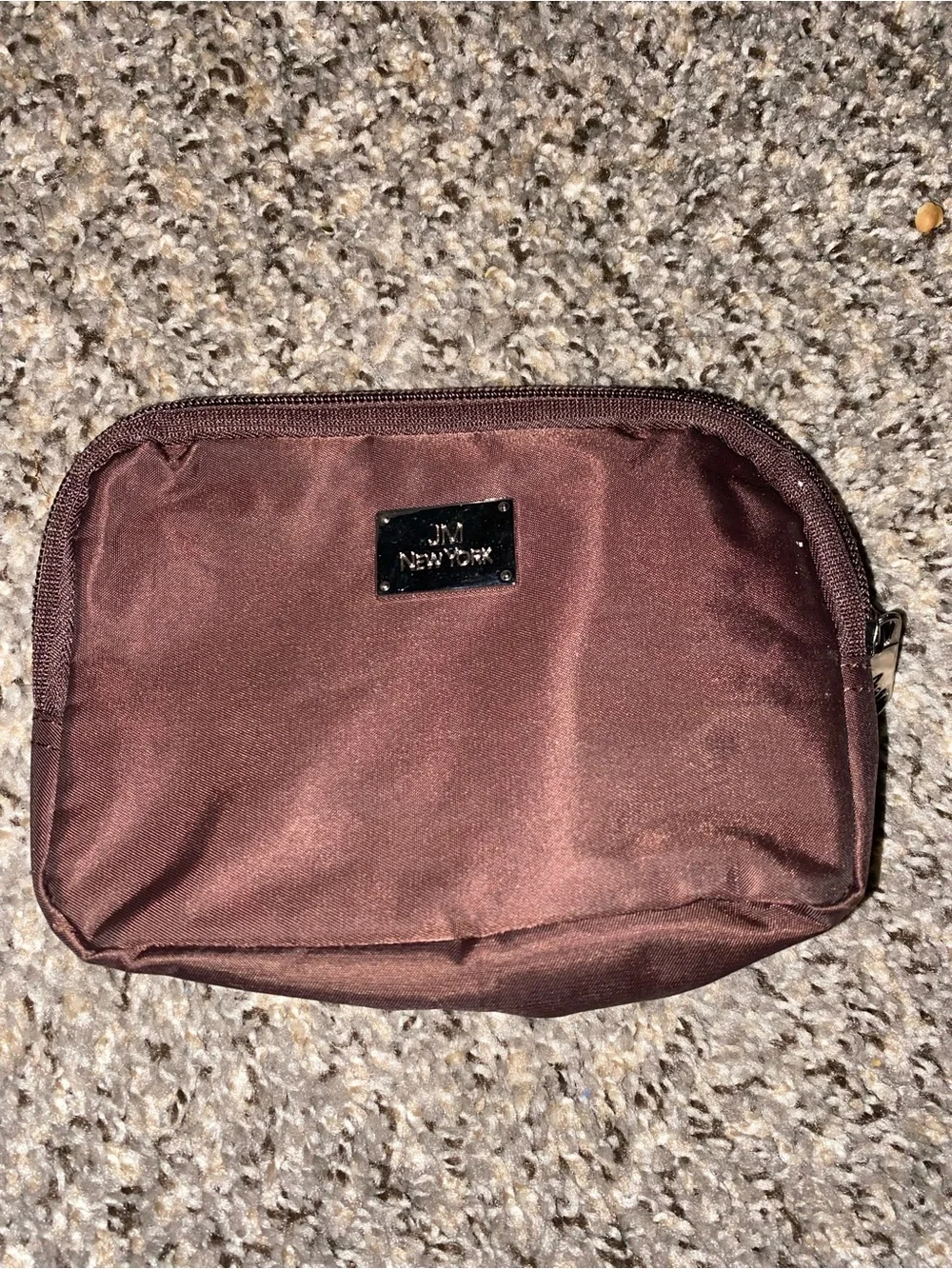 Jm New York Brown Satin Cosmetic Bag